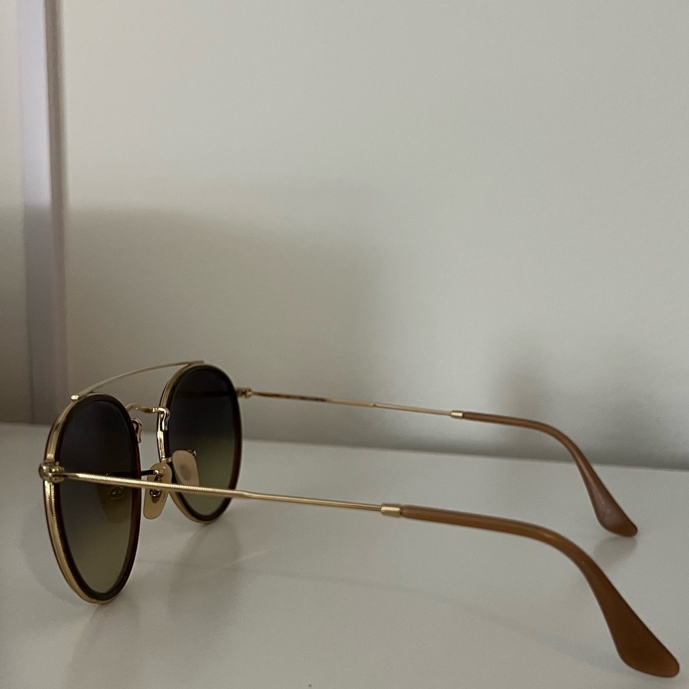 Ray-Ban Gold and Brown Sunglasses